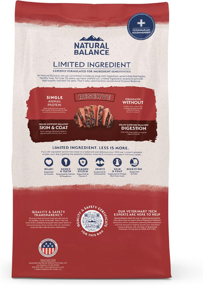 Limited Ingredient Adult Grain-Free Dry Dog Food, Reserve Sweet Potato & Bison Recipe, 4 Pound (Pack of 1)