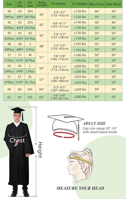 Matte Graduation Gown Cap Tassel Set 2022 for High School and Bachelor
