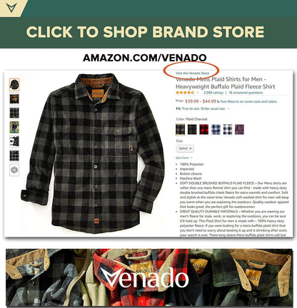 Mens Plaid Shirts for Men - Heavyweight Buffalo Plaid Fleece Shirt